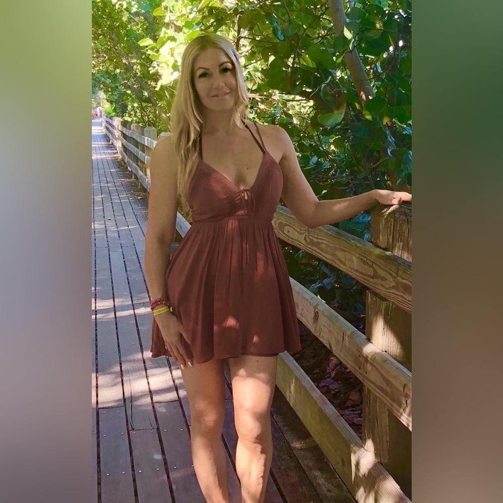 Forever21 Brown Halter Mini Dress